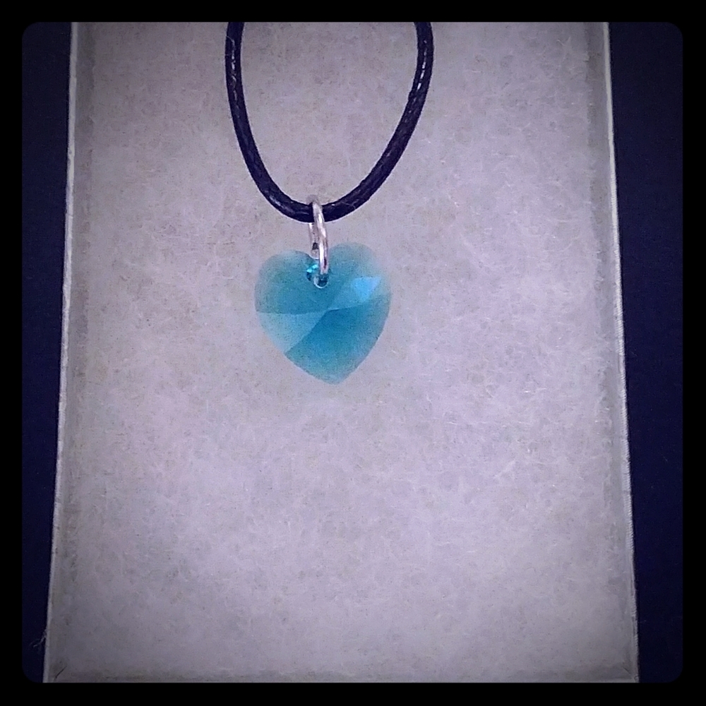 Key West Blue Crystal Heart Necklace